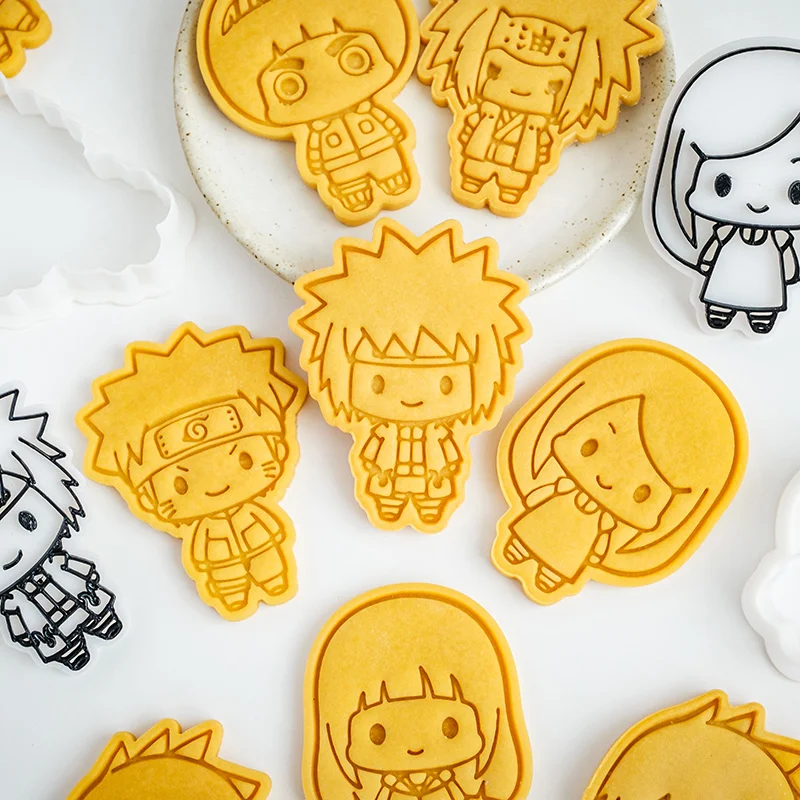 Naruto emporte-pièces Biscuit 3D Anime Sasuke plastique Sandwich Cutter cuisson moule outils Sakura cuisine ustensiles de cuisson accessoires