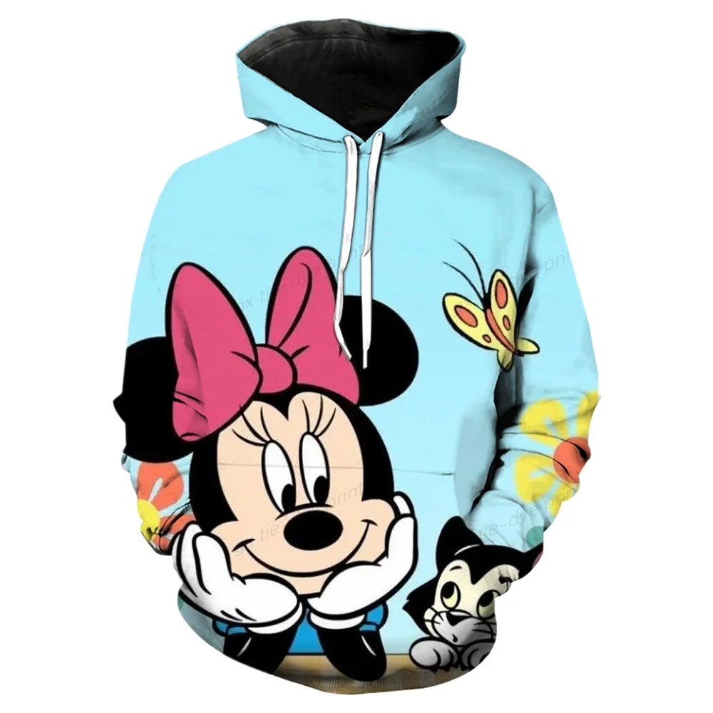 Couple's clothing hoodie Fashion and casual Disney Mickey and Minnie cartoon anime print Women's Hoodie Couple's clothing hoodie