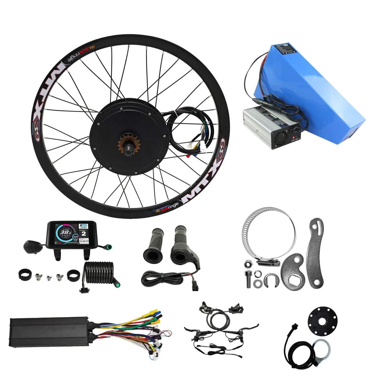 

Ebike 72 В 3000 Вт 24 "26" 27,5 "29" 700C MTX39 Комплекты для переоборудования заднего колеса с треугольной батареей 72 В 26 Ач
