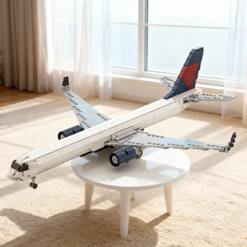 902pcs MOC Boeing 757 200 Delta Livery Promotional Airlines Model Building Blocks Creative Display Gift Collectible Decor Kids