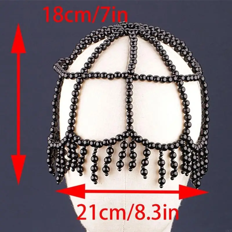 Chapeau perles fait à main, couvre-chef Lolitas, accessoire cheveux pour cérémonie mariage, pour mariée occasions