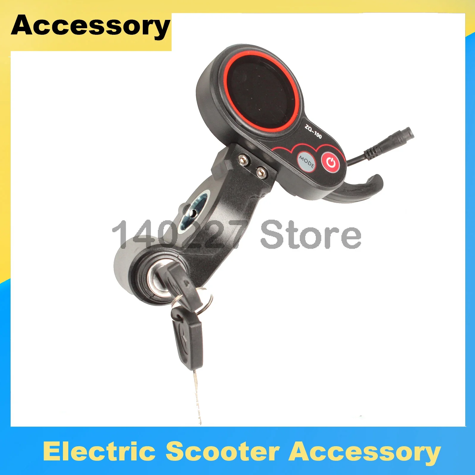 ZQ-100 Mileage Meter With Key Speed Adjustable Electric Scooter Meter 6 Pin Display for Electric Scooter Dashboard