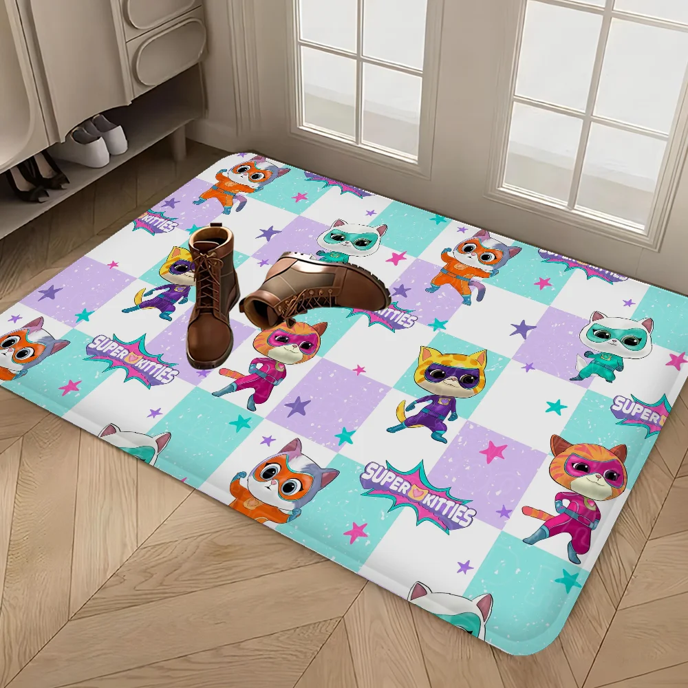Junior Super Kitties Pattern Room Mats Nordic Style Home Doormat Bathroom-Toilet Mats Bedroom Hotel Decor Mat