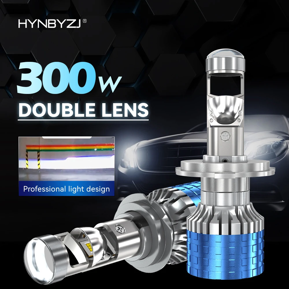 

HYNBYZJ 300W 30000LM led Bulb HB3 H4 H7 Led Projector Lens H11 9005 9006 HB4 Car Headlight Canbus Lampa 6000K Mini Fog Lamp 12V