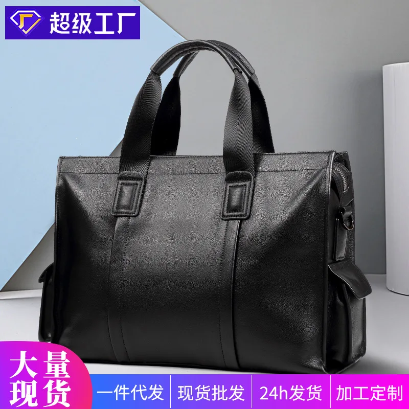 Натуральная сумка-мессенджер, мужская кожаная простая повседневная сумка-портфель