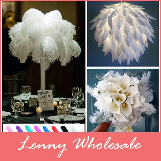 Romantic DIY white ostrich feathers ,plumas 30-35cm 12-14