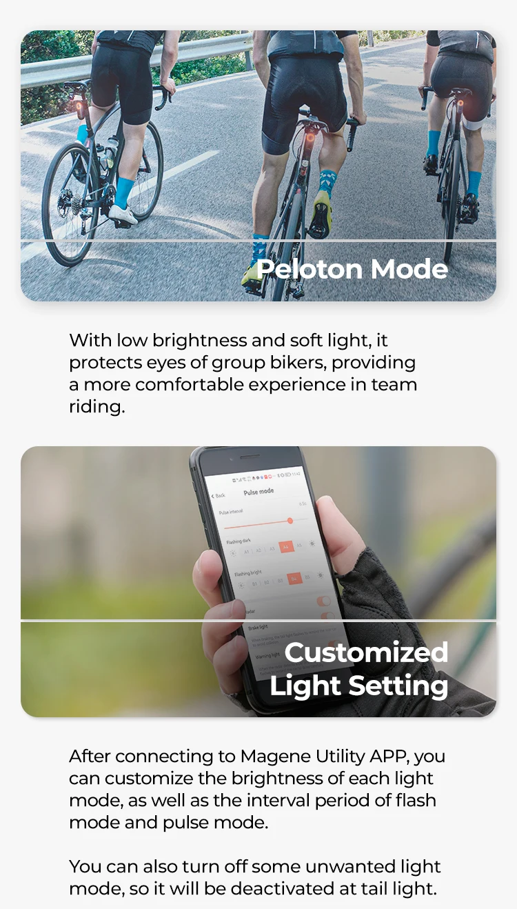 SHANREN Raz Pro Feu arrière de vélo intelligent, alertes de SHANREN Raz Pro Feu arrière de vélo intelligent, alertes de
