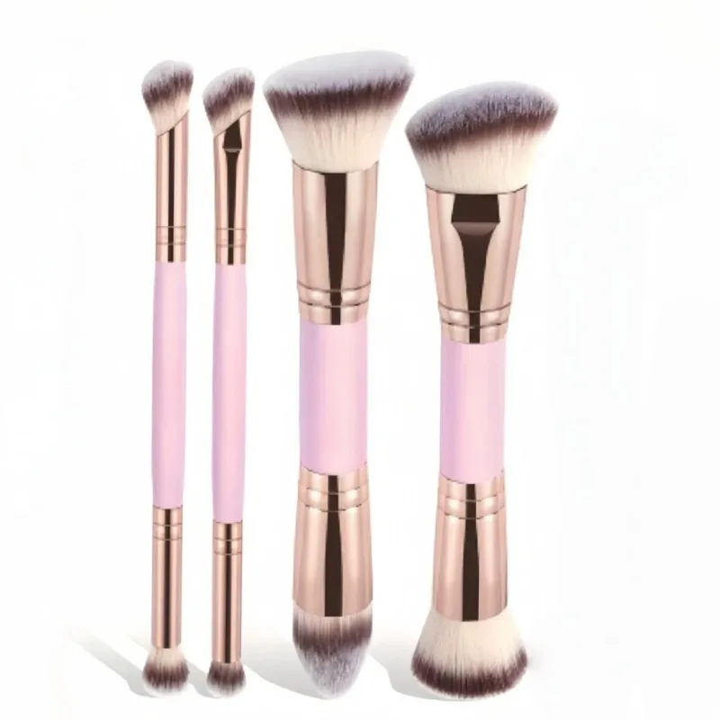 4pcs Dual-ended Basic Makeup Brushes Set With Box Foundations Powder Blush Details for Eyeshadow Brushes Beginner Travel