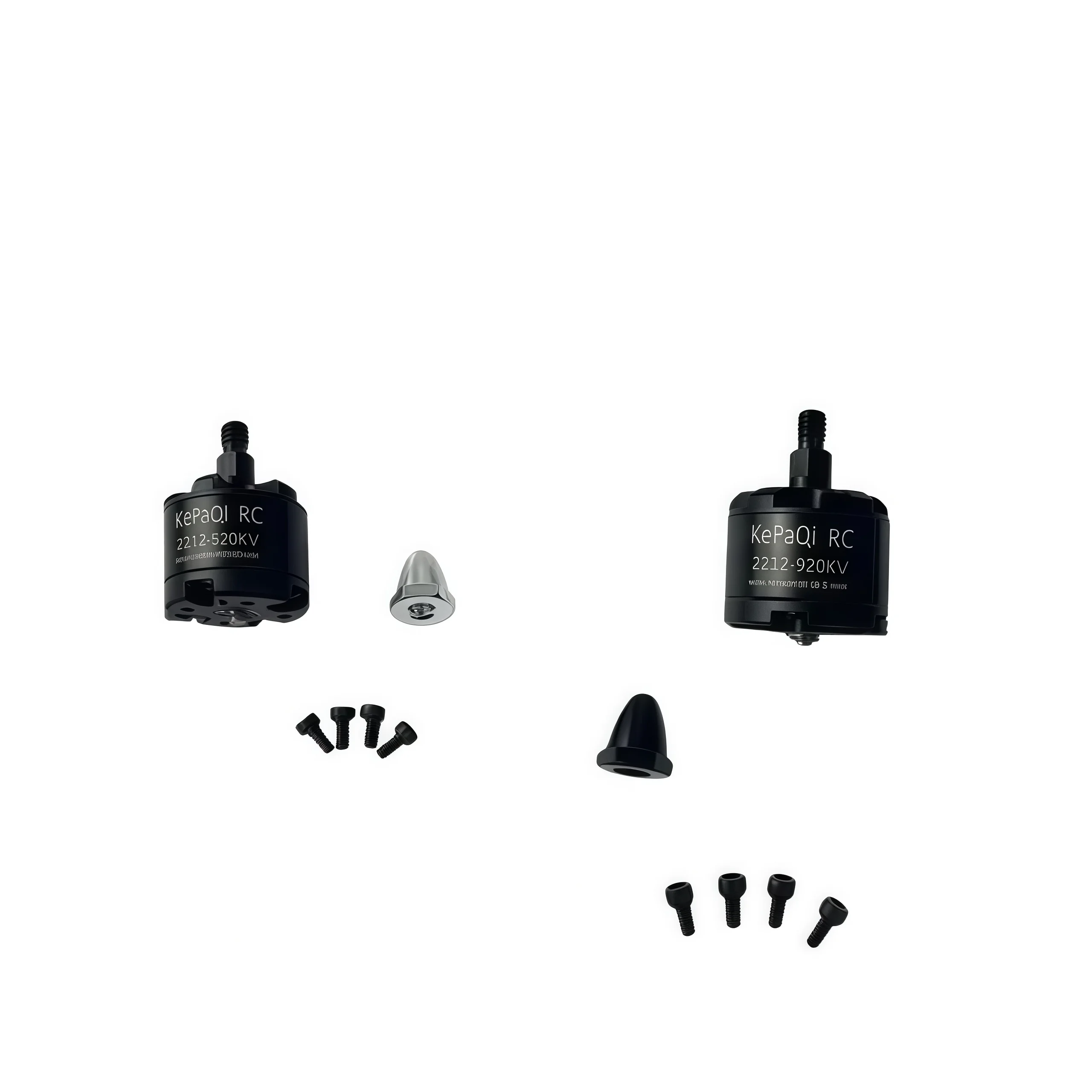 Der selbstsichernde Motor Kepaqi RC 2212-920KV in Schwarz und Silber ist für RC-Quadrocopter-Flugzeuge mit mehreren Rotoren geeignet