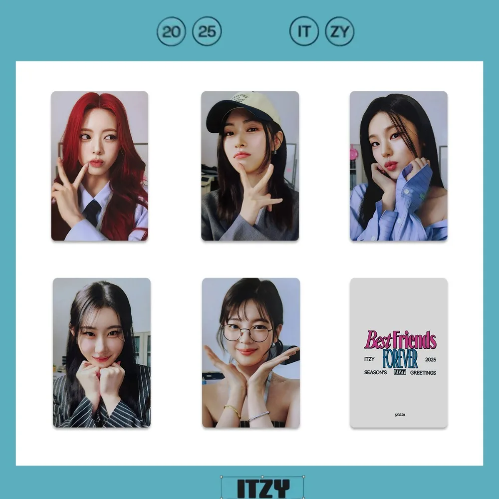 

Kpop Idols ITZY 2025 Desk Calendar Season's Greetings LOMO Card Yeji Lia Ryujin Photo Card Chaeryeong Yuna Fans Collection Gift