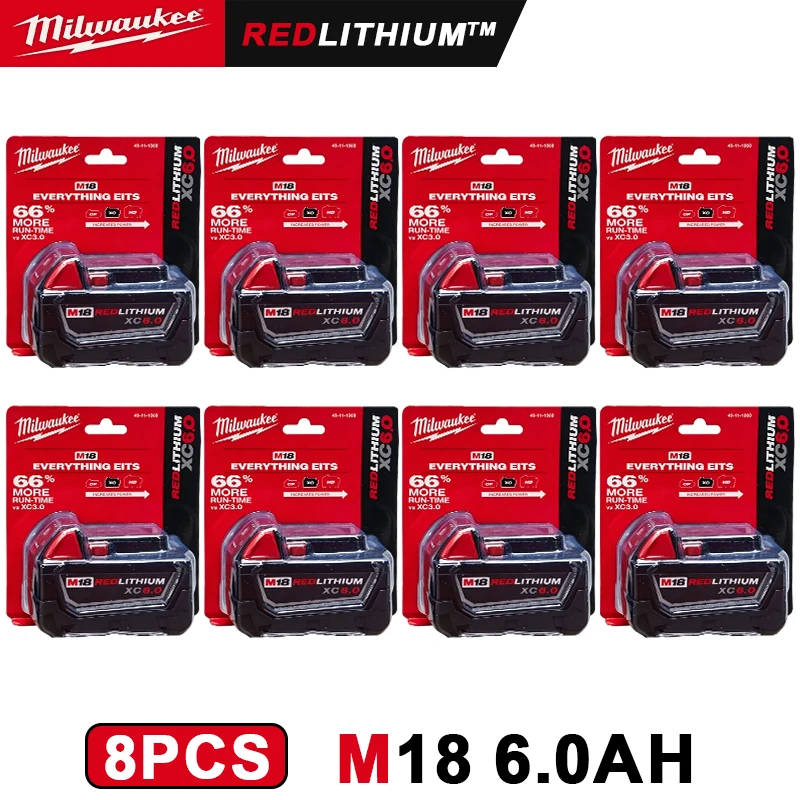 

M18-6.0 100% original 2 PCS 18V Milwaukee brand 48-11-1860 6.0 AH Batteries M18 XC18 48-11-1860 New In Pack portable tools