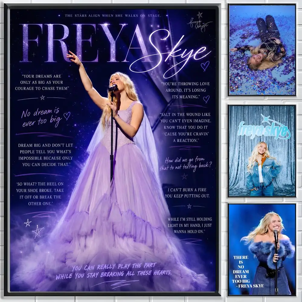 Singer Freya Skye Poster High-quality vintage prints & posters for home, bar, cafe, aesthetic wall art.
