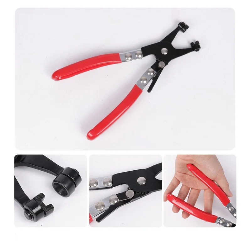 Car Tube Clamp Long Automotive Hose Clamp Pliers Straight Throat Tube Bundle Clamp Removal Tool Straight Smooth Handle Plier