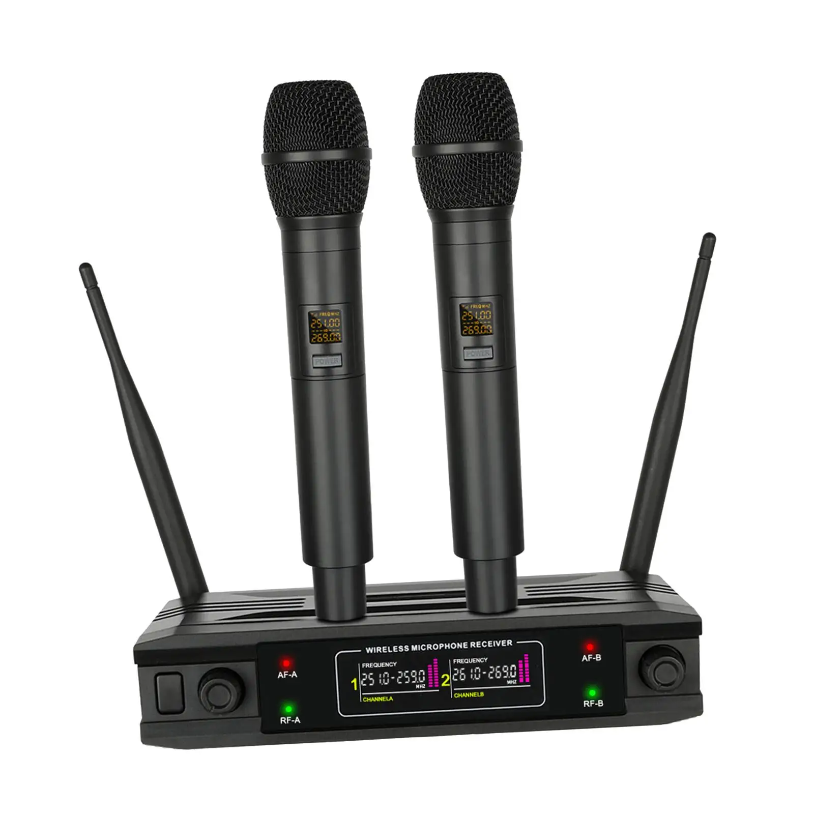 Microfono senza fili Sistema microfonico wireless con controllo del volume individuale a frequenza regolabile per la casa di karaoke di matrimoni in chiesa