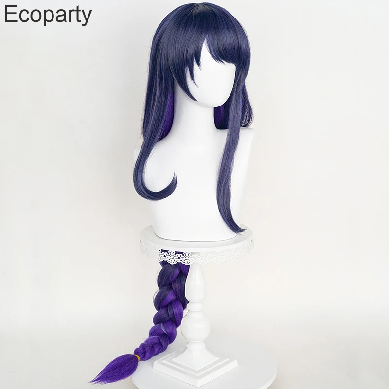 Anime Perücke Genshin Auswirkungen Cosplay Raiden Shogun Baal Perücke Genshin Auswirkungen Shogun Baal Cosplay Lange Twist Geflecht Gradienten Färben Perücken