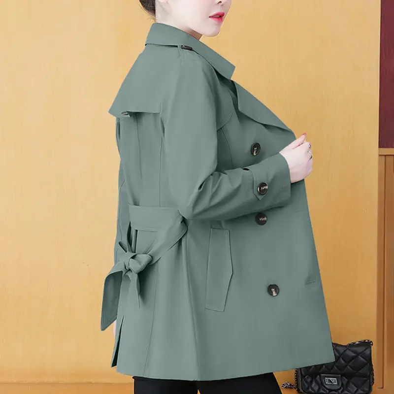 

Women's Faionable Casual Mid-Length Coat Spring Autumn New Korean Sle Versatile Outerwear Ladies Windbreaker