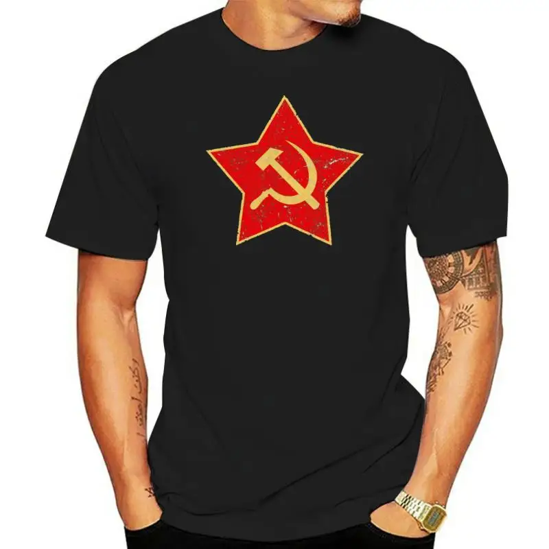 Beige T-shirt For Men Cotton T Shirts 2019 C C C P Tshirt USSR Red Star Logo Tees Custom Father Day Gift Tops CCCP Russia Camisa