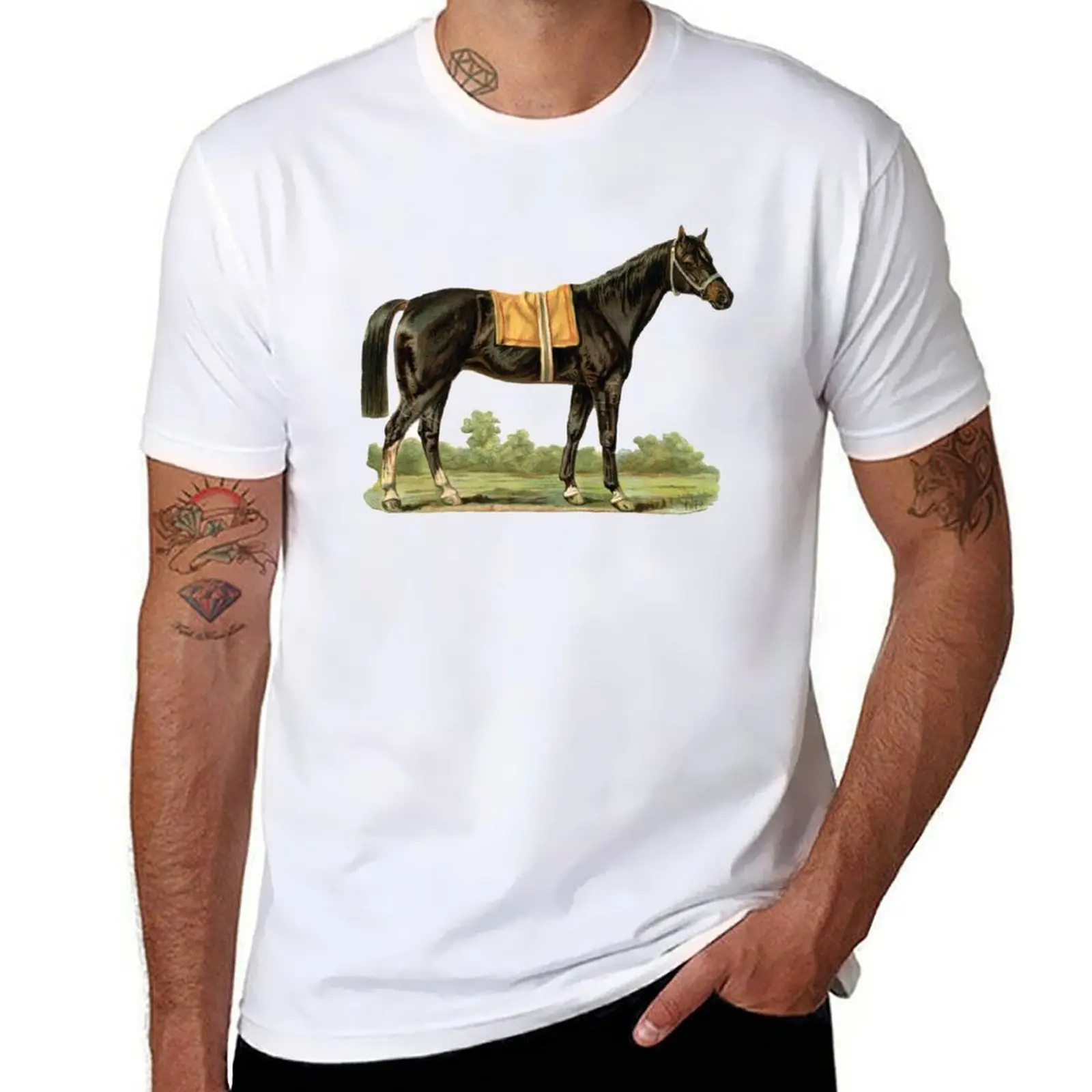

Vintage Thoroughbred T-Shirt man t shirt luxury t shirts for man cotton T-Shirt
