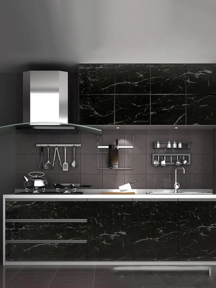 Marble Pattern Kitchen Stove Waterproof Sticker PVC Self Adhesive Wallpaper Bathroom Waterproof Wallpaper Desktop Home Decor