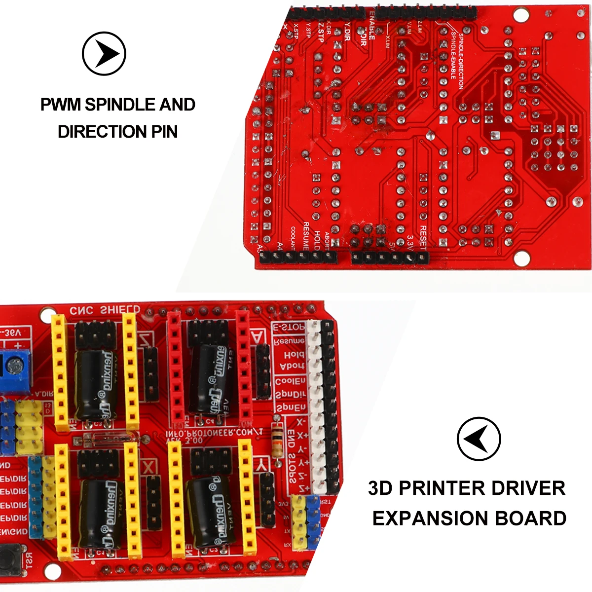 

2pcs 3D Printer Driver Board A4988 V3 Engraver Shield CNC Expansion Board for Engraving Machine PWM Spindle Direction Pin 12-36V