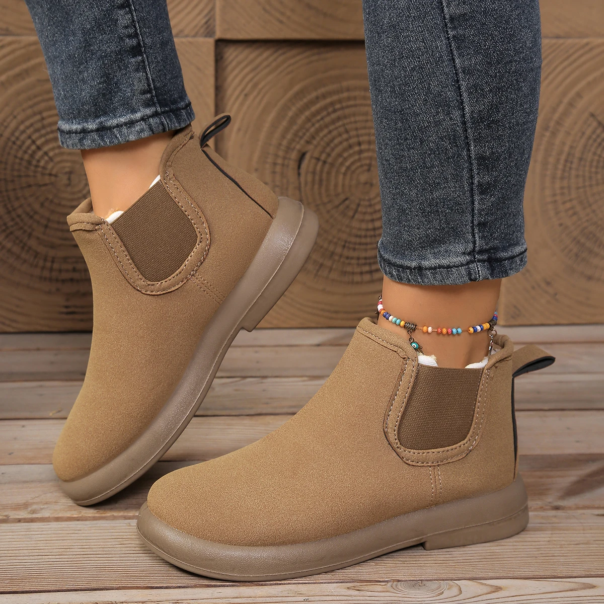 Damenschuhe, warme flache Winterschuhe für Damen, bequeme Stiefeletten, rutschfeste Schneestiefel, Schuhe mit kostenlosem Versand