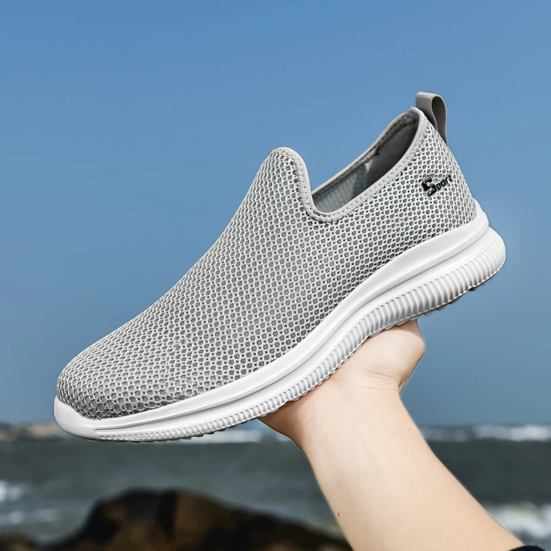 

Men's Sneakers Breathable Summer Unisex Casual Shoes Outdoor Non-Slip Mesh Loafers Walking Lightweight Fashion Male Tennis Shoes