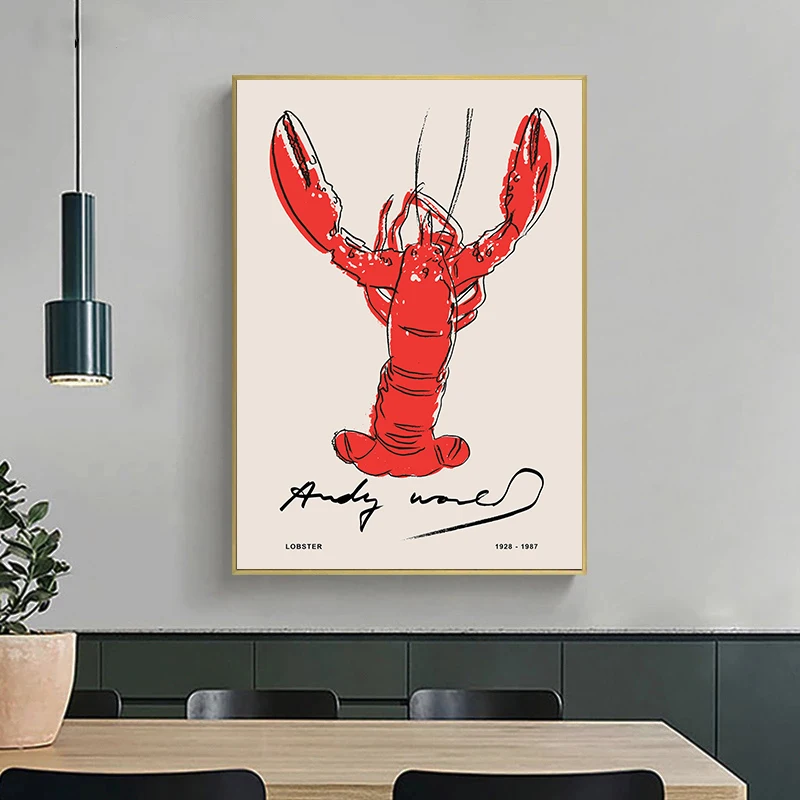 Colorful Sardine Lobster Crab Fish Ocean Animal Poster Canvas Painting Vintage Wall Art For Kitchen Living Room Home Decoration