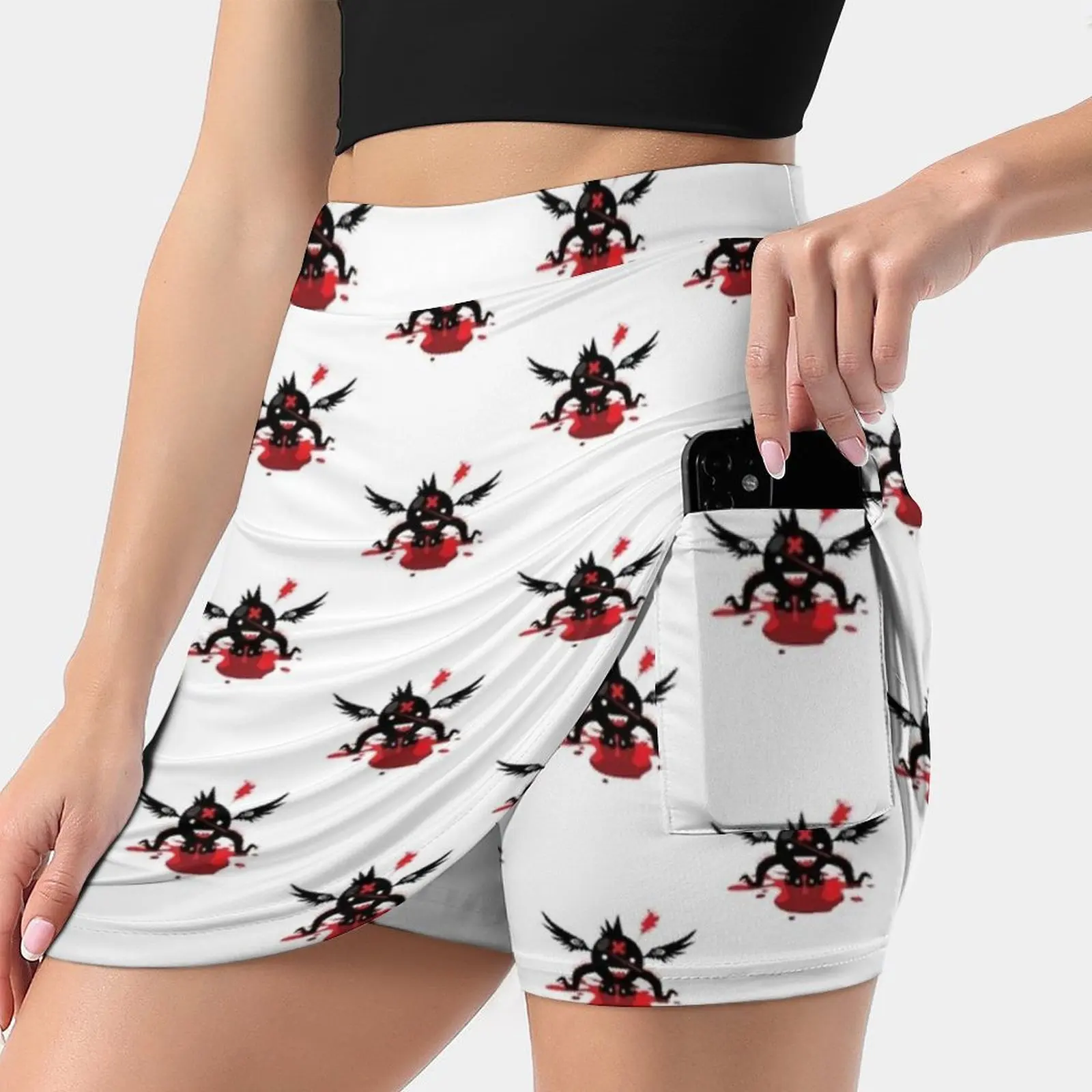 Octoblood Women's skirt With Hide Pocket Tennis Skirt Golf Skirts Badminton Skirts Running skirts Blood Chibi Crazy Cute