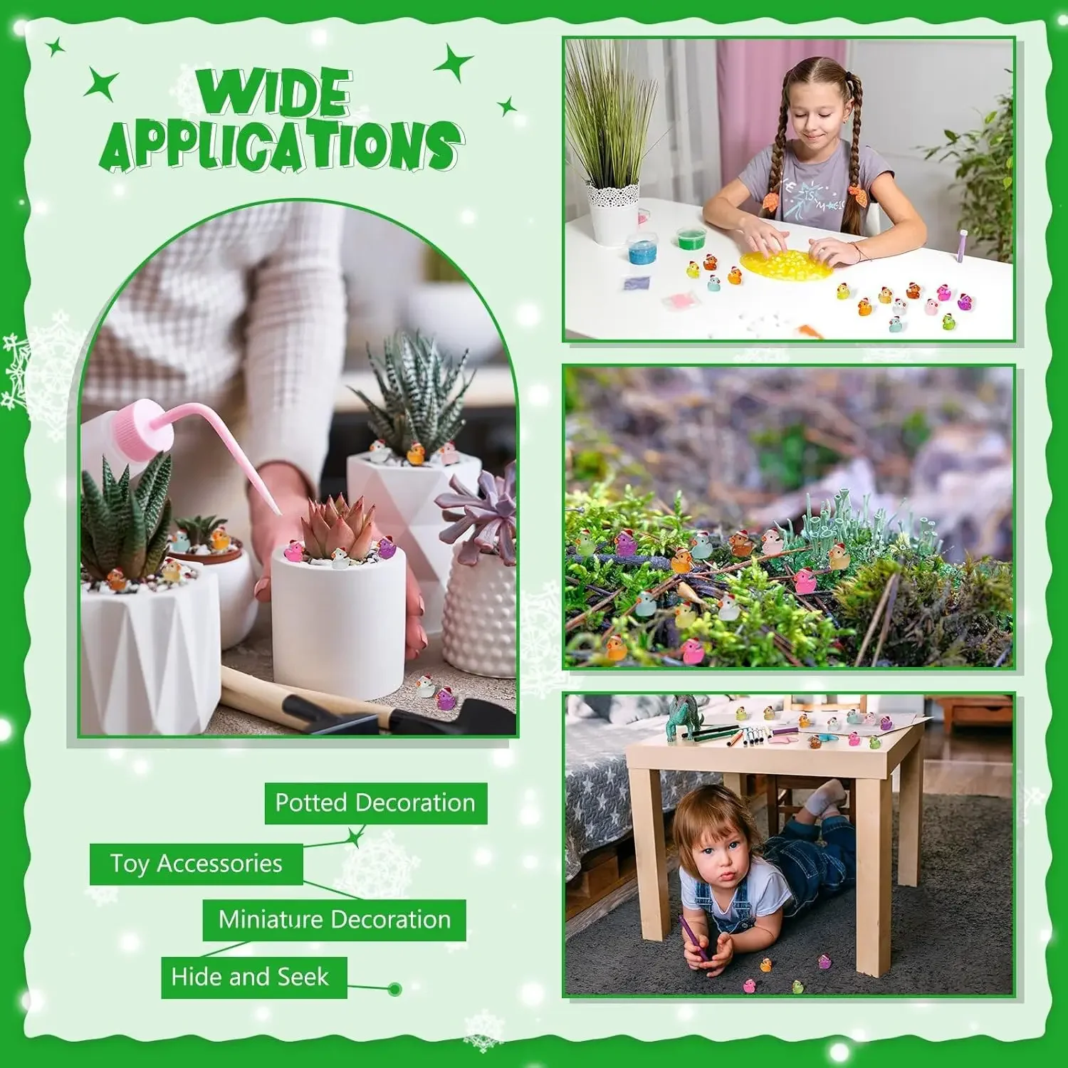 100/50 قطعة عيد الميلاد مضيئة البسيطة الراتنج البط توهج في الظلام البط مع قبعة عيد الميلاد للمناظر الطبيعية الصغيرة ديكور المنزل الطرف #4