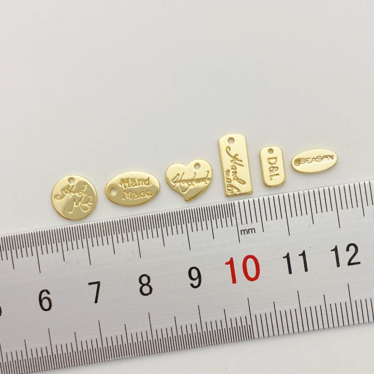 14K Gold Plated Silver English Tag Letter Love Small Charm Pendant DIY Findings for Bracelet Necklace Jewelry Making