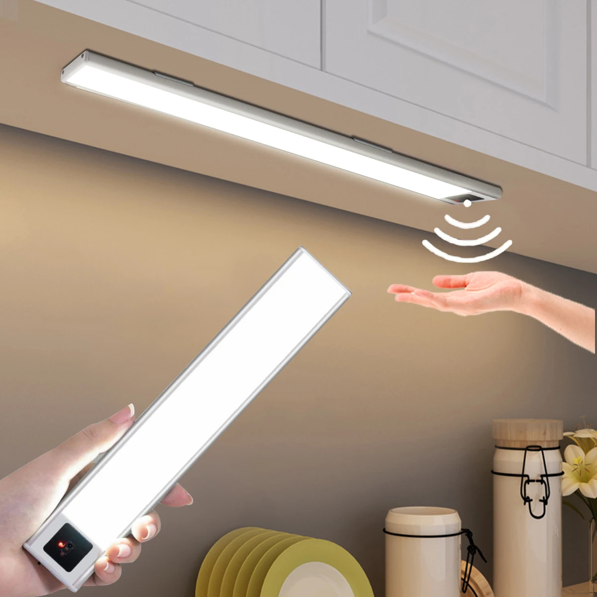 

Ultra Thin USB Rechargeable Portable Magnetic Light Hand Scan LED Night Light Bedroom Desk lamp home Kitchen Wardrobe Bar lamp