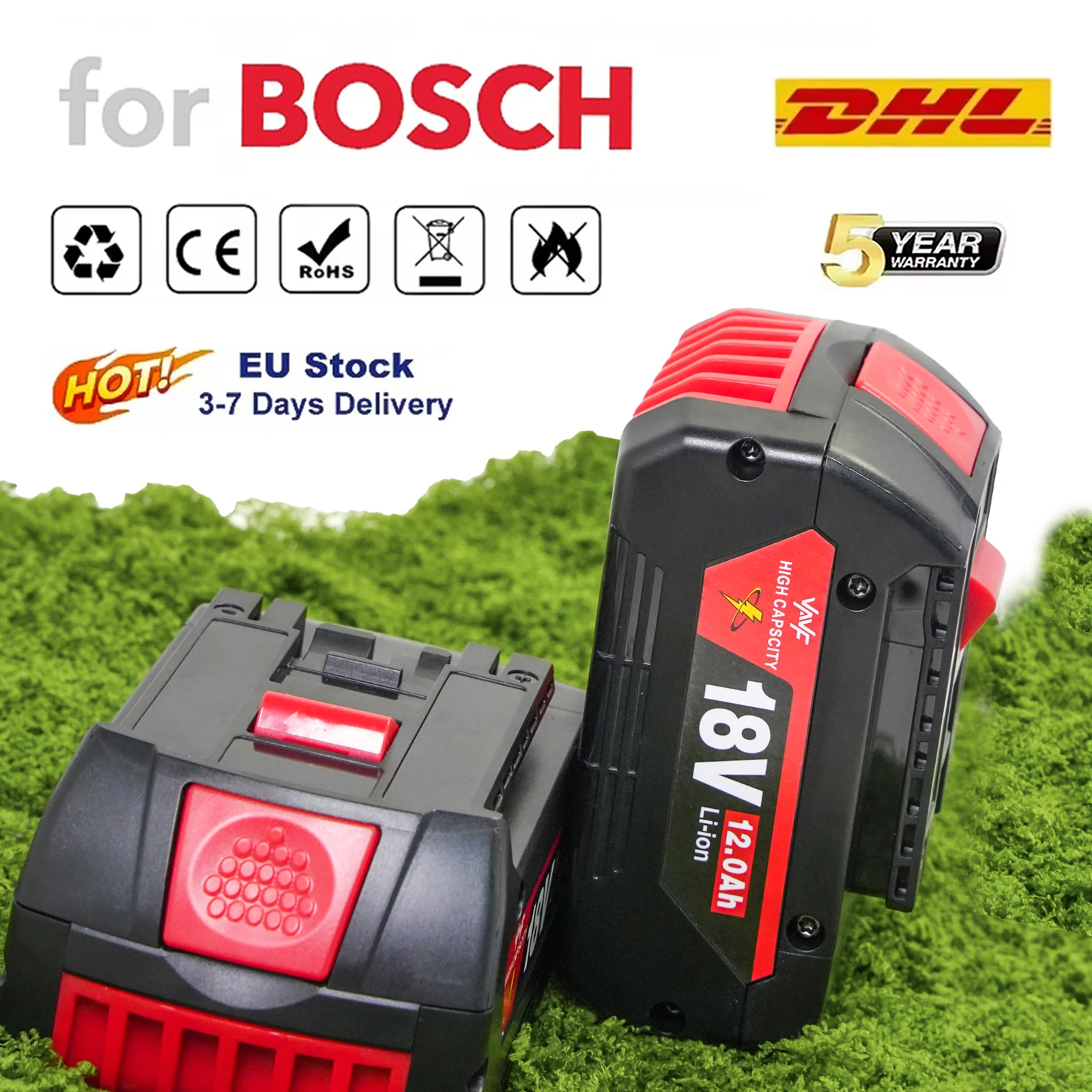 

Original for Bosch 18V 12.0Ah Battery Wireless Power Tool Lithium Battery, BAT609 BAT610G BAT618 BAT620 BAT622GSR tool battery