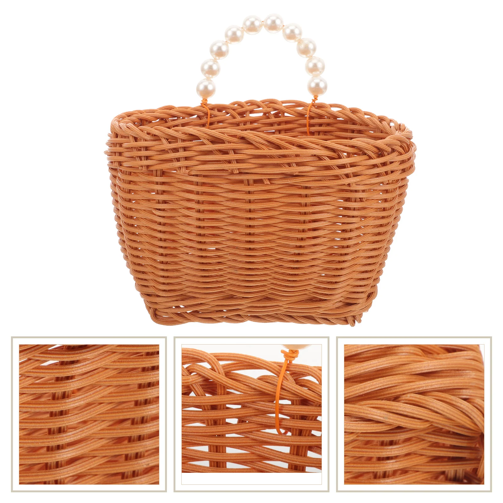 

Woven Wall Hanging Basket Ginger Garlic Fruit Storage Organizer Hanging Flower Basket Kitchen Holder Wall Storage