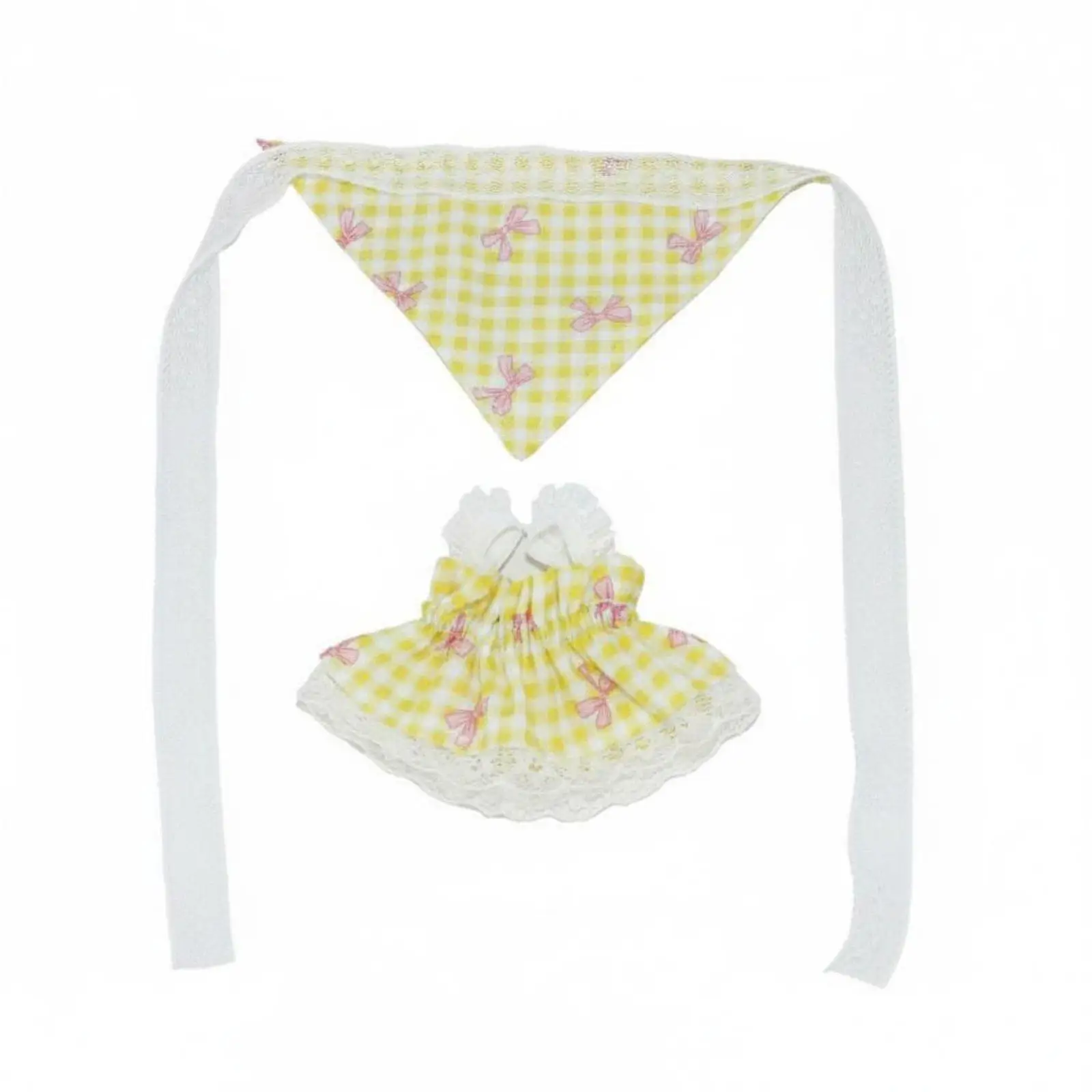 Plush Doll Clothes Gingham Bandana Versatile Fit for Mini Cotton Dolls
