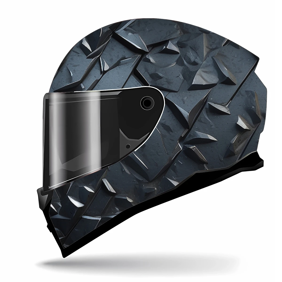 Metal Grunge Texture Full Helmet Wrap Sticker Motorcycle Helmet Racing Graphic Decal Vinyl Wrap Helmet Decorative Sticker