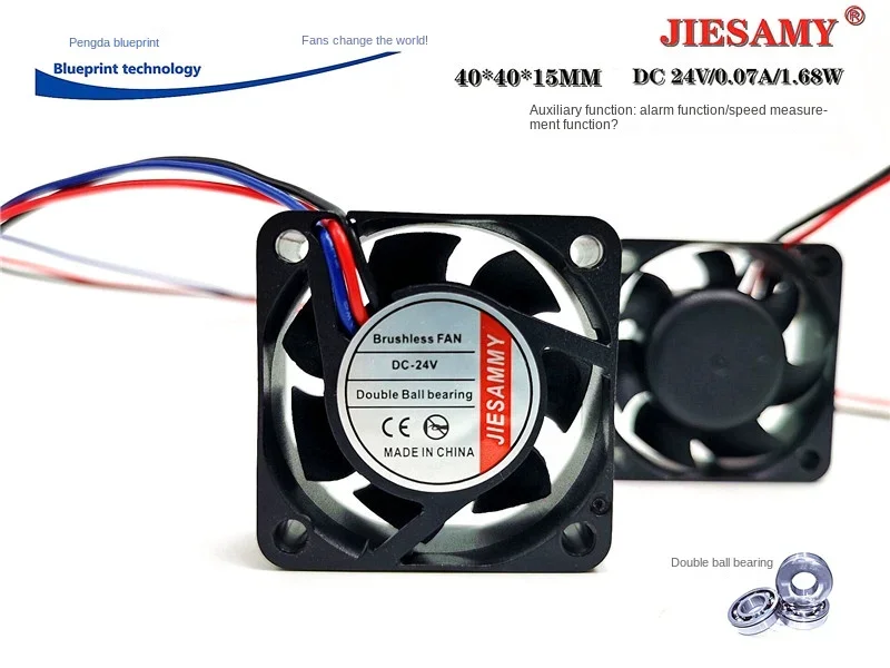 pa  Jiesammy 4015 4cm Ball Bearing 24v0.07a Alarm Function Inverter Cooling Fan 40*40*15MM