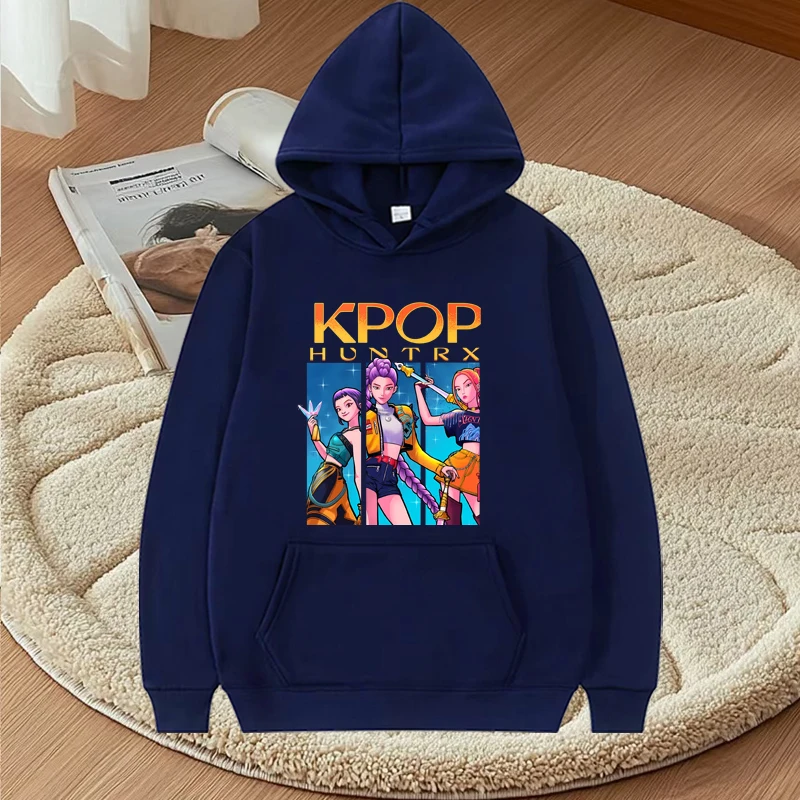 k pop demon hunters Anime graphics hoodie 2025 men women vintage harajuku Long sleeve streetwear print oversized hoodie unisex