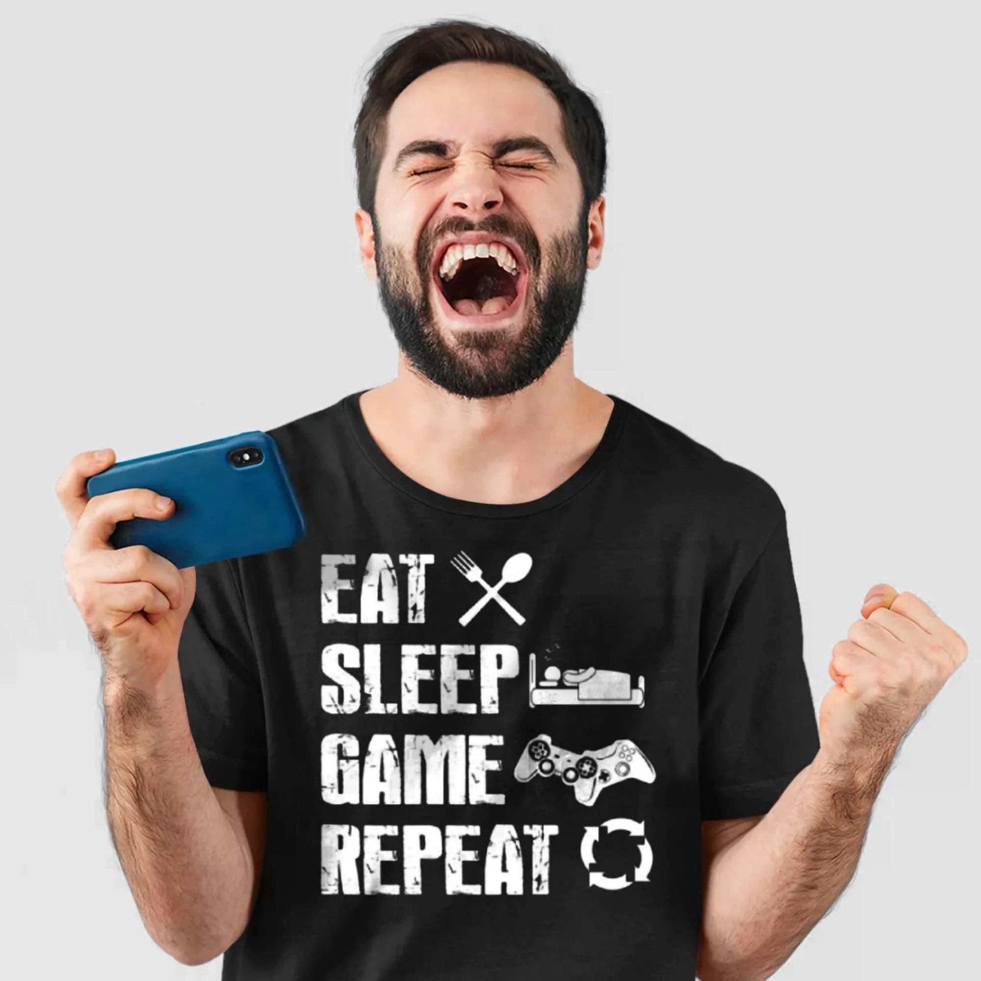 Eat Sleep Game Repeat Funny Retro Gaming Gamer T Shirt