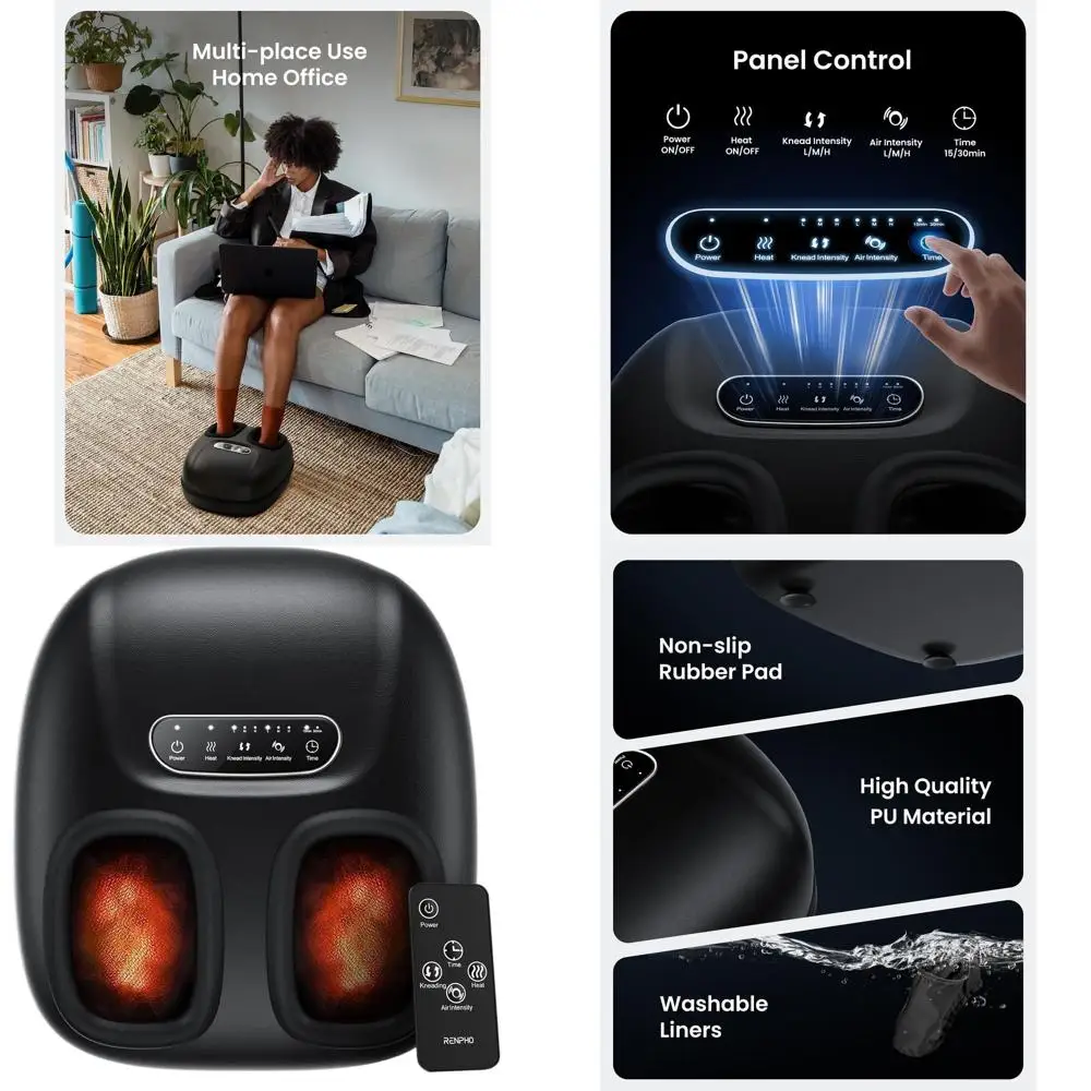

Heated Shiatsu Foot Massager with Remote Control for Plantar Fasciitis Relief, Fits Up to Size 11