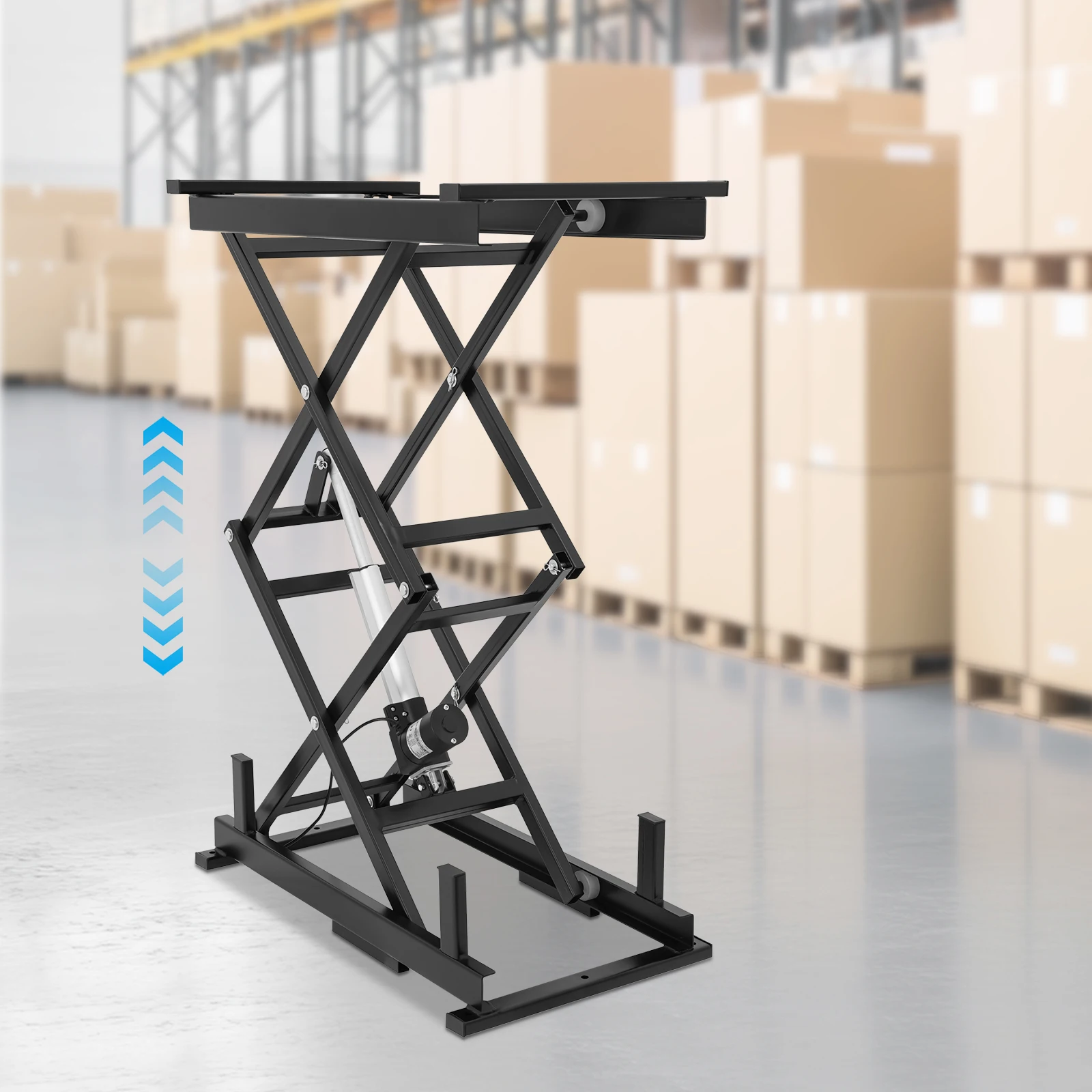 

96W 140lbs Electric Scissor Lift Table 10.43-50in Height Adjustable Lifting Platform Lift Table for Material Handling Transportation