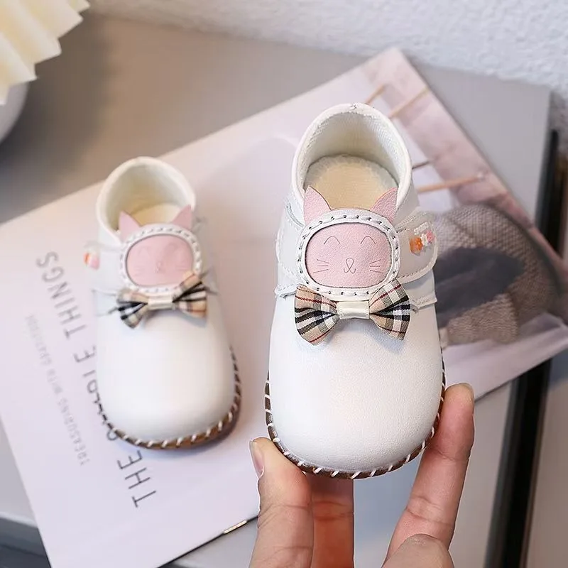 

Princess Style Fleece Lined Autumn Waterproof Non Slip Toddler Learning Shoes Ultra Microfiber TPR Sole Cartoon Velcro Fastening