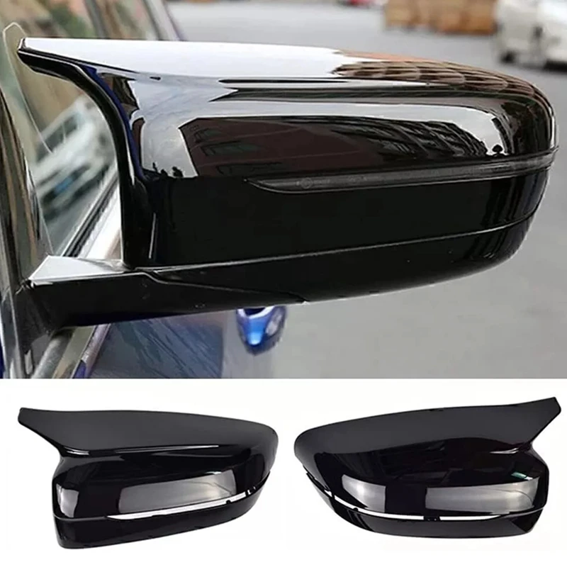 1Pair Wing Mirror Cover Caps 51167422719 51167422720 For BMW G20 G21 G30 G31 G11 G14 Rearview Mirror Shell Glossy Black