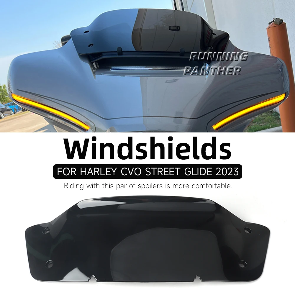 Motorcycle Accessories Street Sliding With 5-Inch Front Windshield Black For CVO Street Glide 2023 2024 FLHXSE NEW