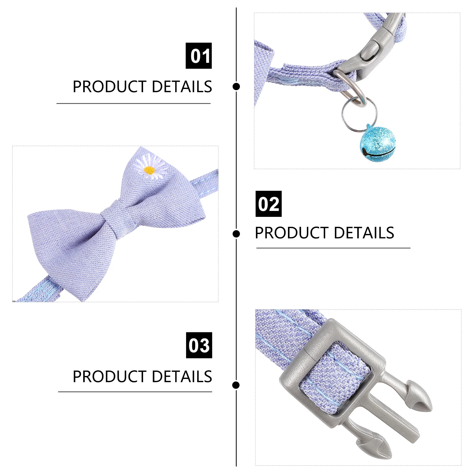 

1Pcs Adjustable Cat Collar Kitten Bow Necktie Pet Supplies Durable Material Safety Fashionable Cute Decorative Accessory