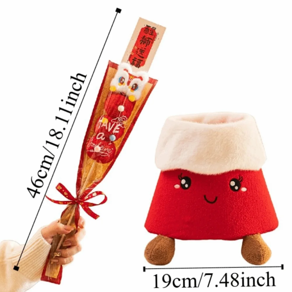 Accessoires Photo créatifs pour nouvel an, Bouquets de gourde de bonbons glacés doux et mignons, peluche Tanghulu rouge drôle