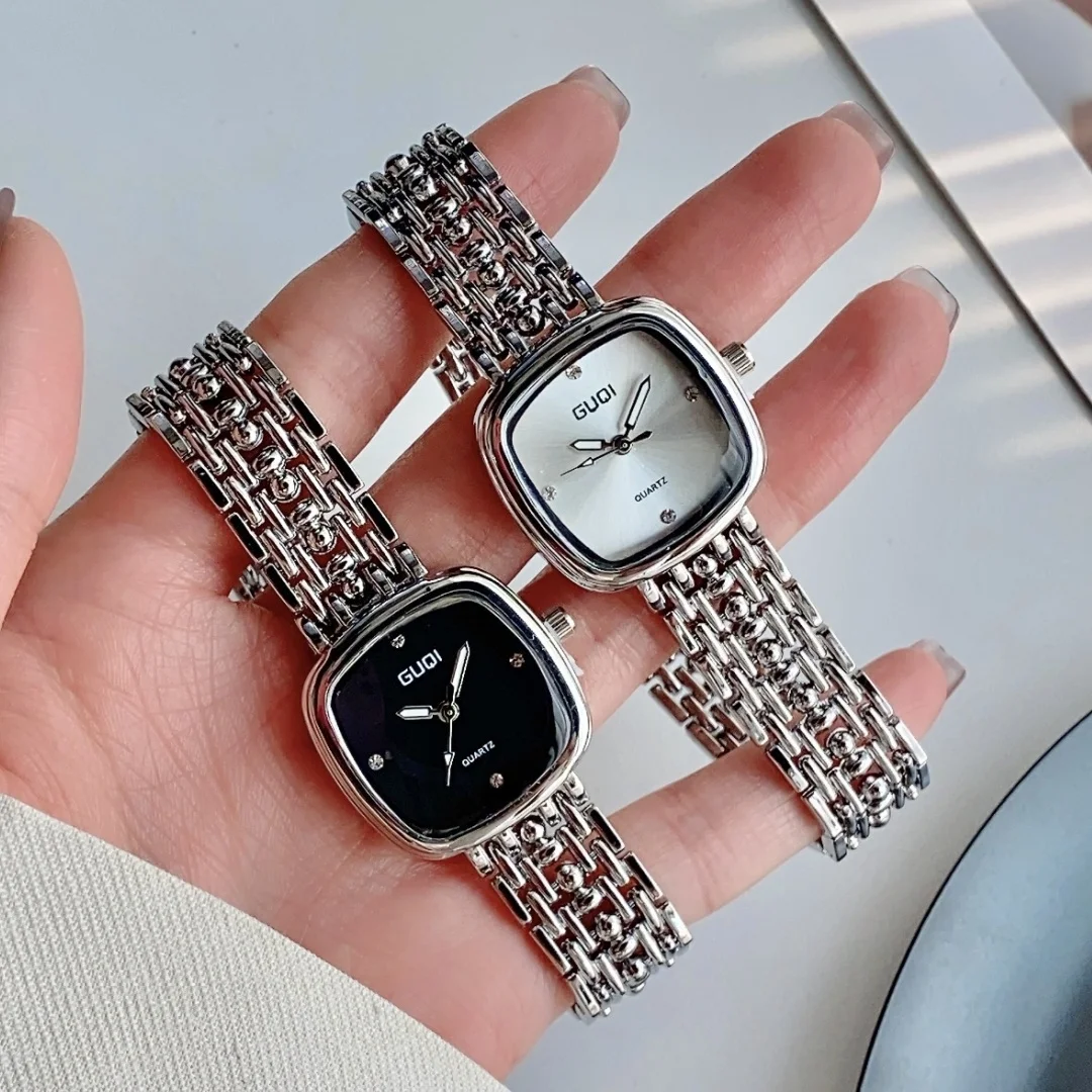 

Серебряные квадратные часы для женщин, минималистичные деловые кварцевые часы, женские часы montre femme, повседневные наручные часы, relojes de mujer