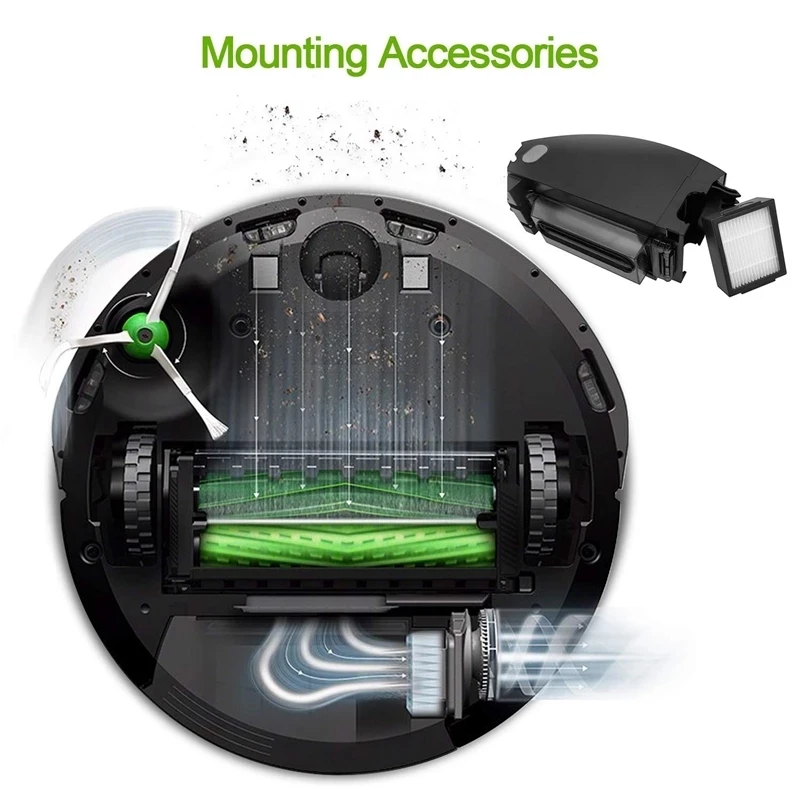 เปลี่ยนแปรงด้านข้างสําหรับ iRobot Roomba i7 i7 + E5 E6 Series หุ่นยนต์เครื่องดูดฝุ่นคุณภาพสูงแปรงอะไหล่