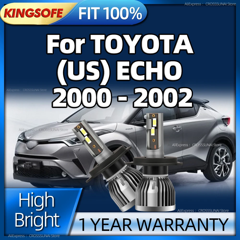 

6000K Car Light H4 LED Headlight High Power 180W 3570 CSP CHip Turbo Lamp with Fan For TOYOTA (US) ECHO 2000 2001 2002