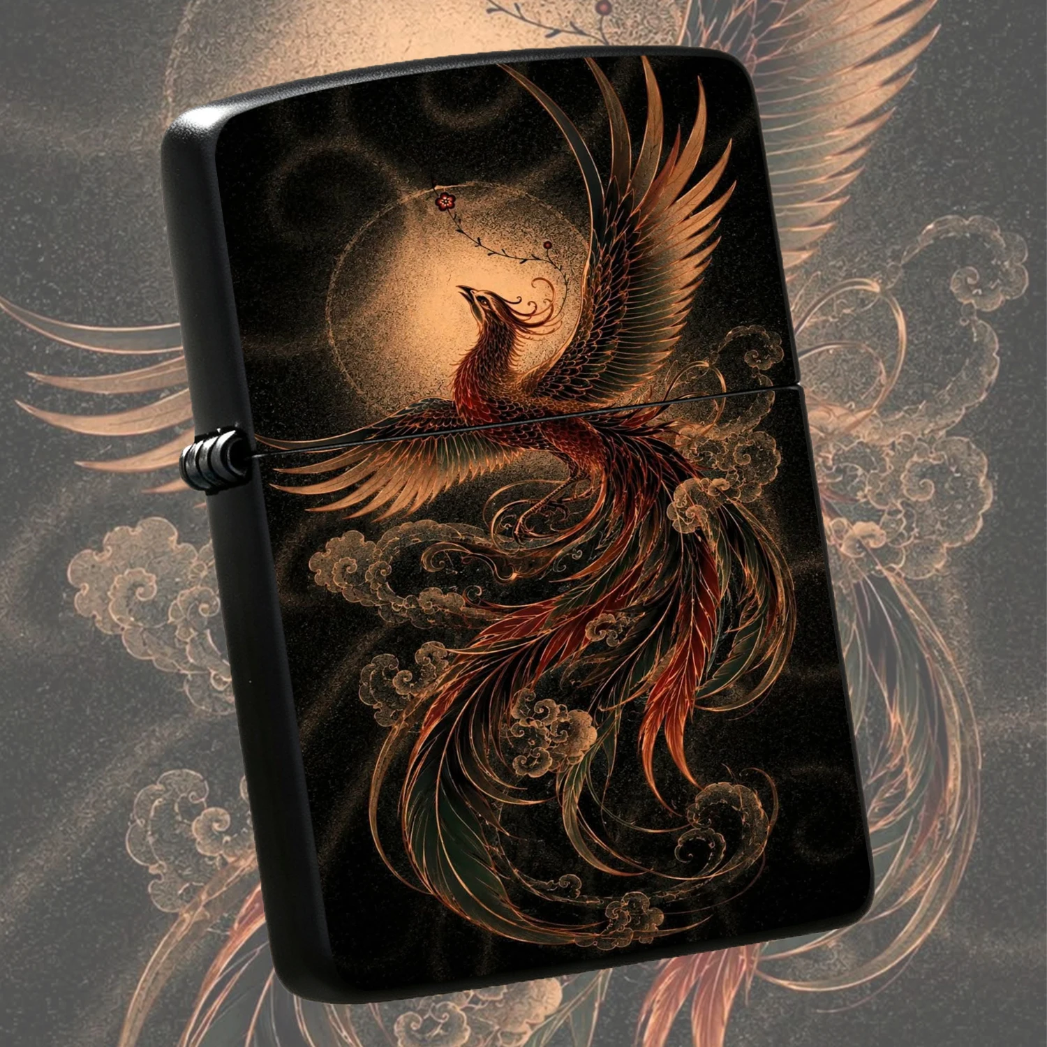 Creative Phoenix Lighter With Auspicious Eastern Style Style Pattern, Exquisite Gilded Vermilion Bird Design, Versatile For All Daily Scenes, Ideal For Personal Use And Gifting, Delicate Unique Look Brings Distinct Charm On All Occasions A