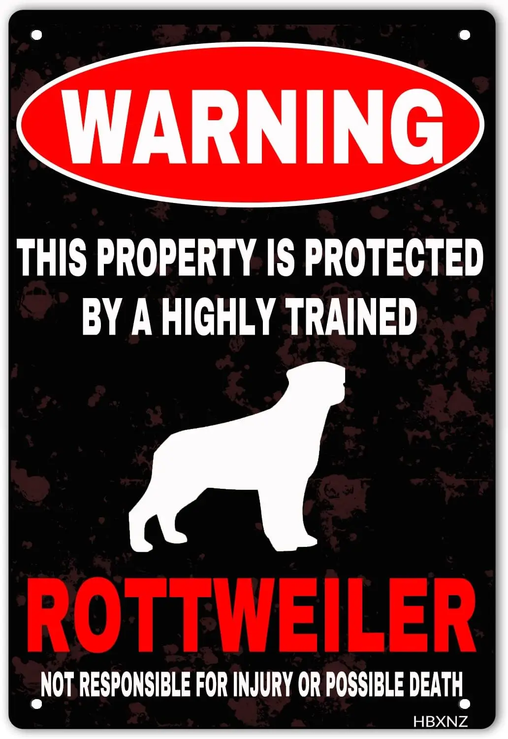 Rottweiler Sign Funny Rottweiler Poster Wall Art for Coffee Shop Bathroom Home Living Decor Antique Metal Tin Signs 8x12inc sign